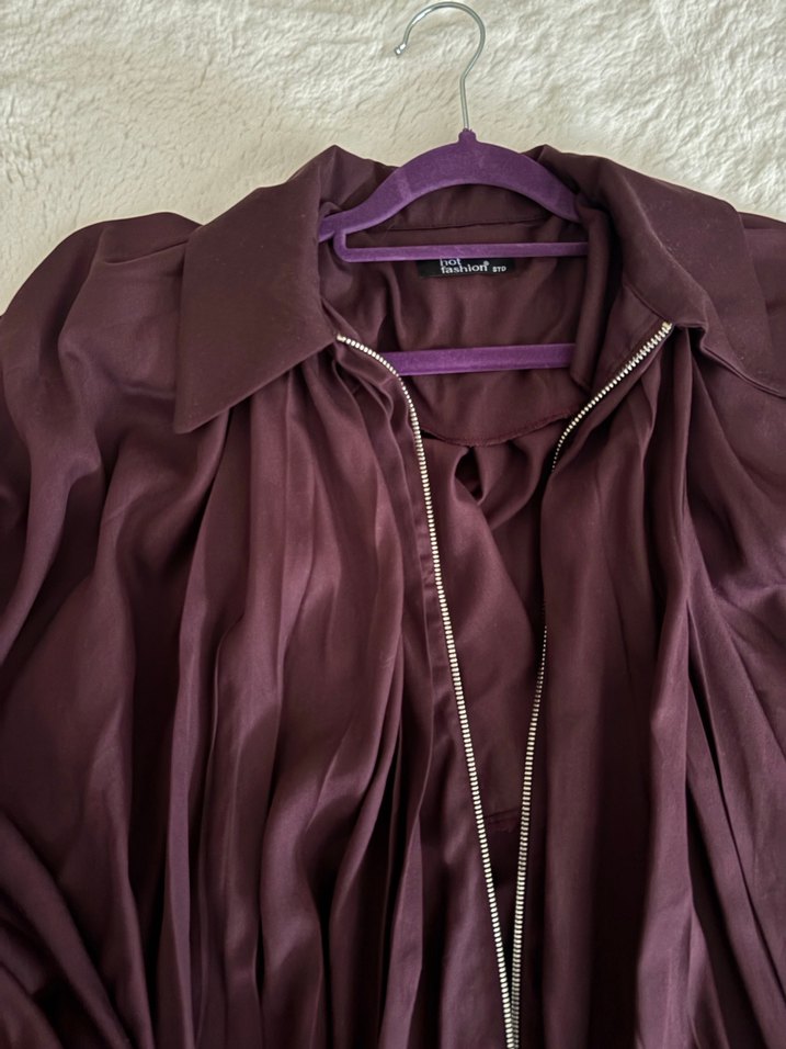 Mor Drapeli Kadın Gömlek - Görsel 3