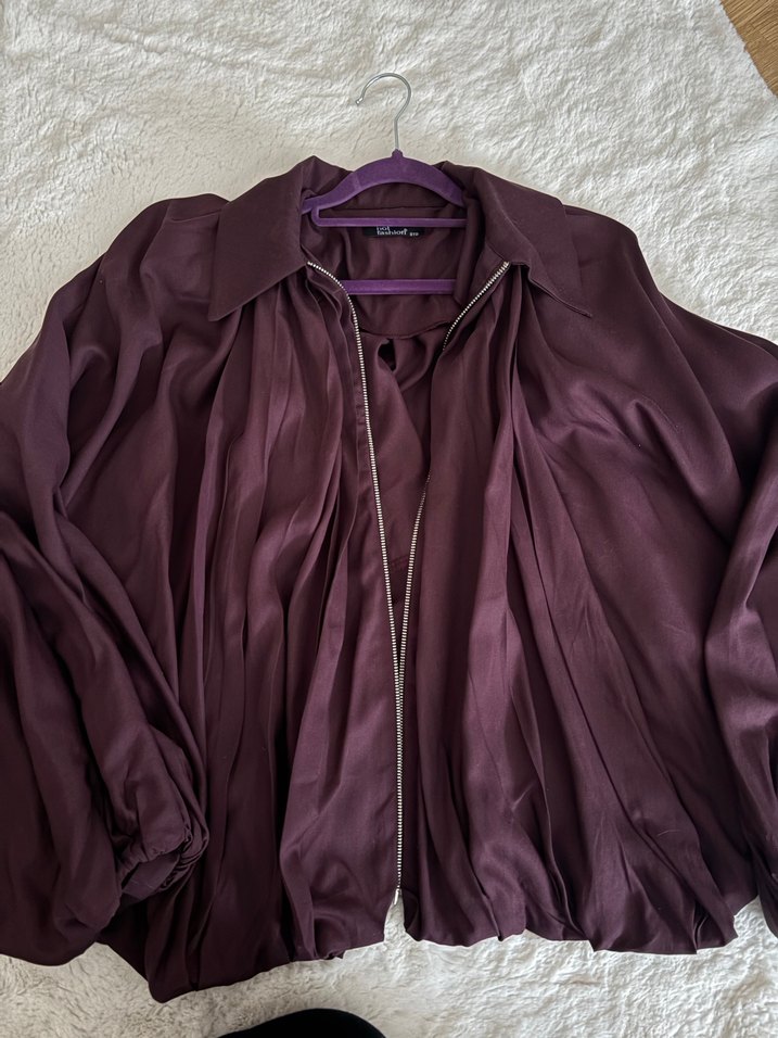 Mor Drapeli Kadın Gömlek - Görsel 2