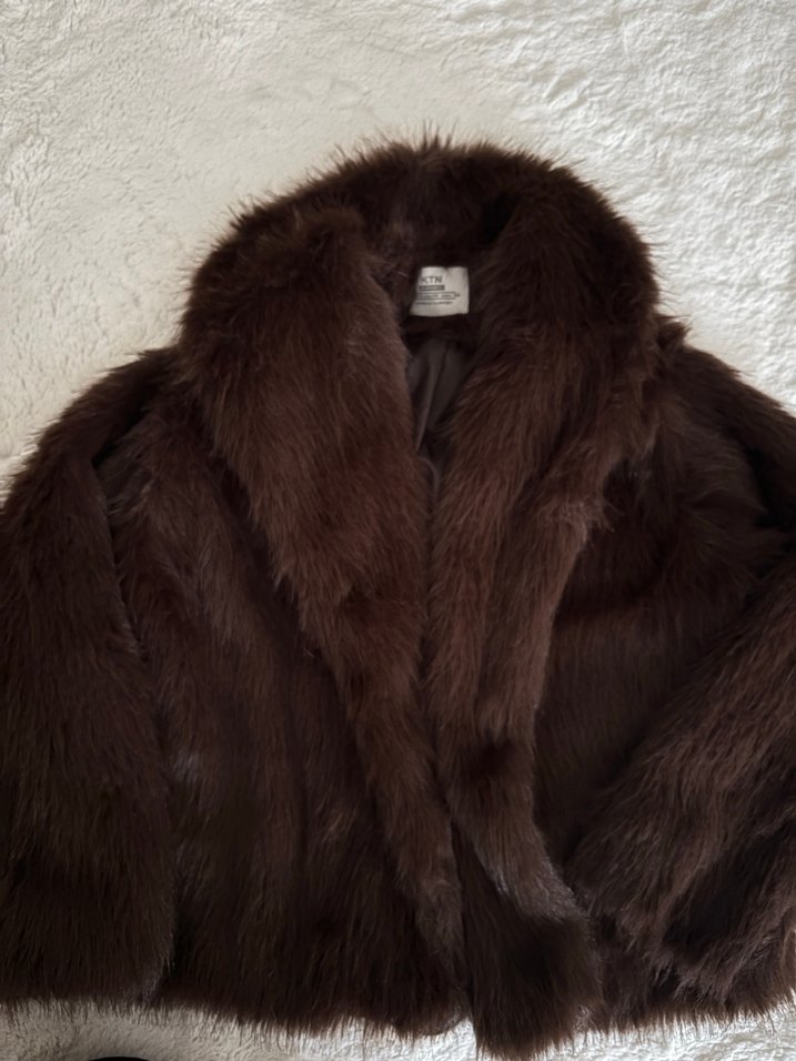 Kahverengi Kürk Detaylı Kadın Mont - Görsel 2