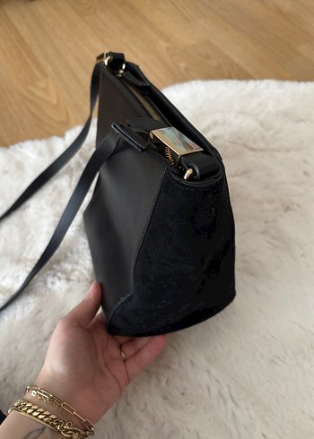 Siyah Deri Kadın Omuz Çantası - Görsel 2