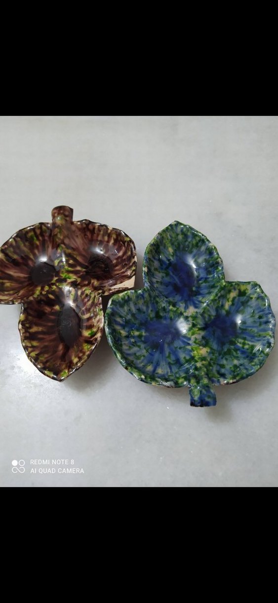 Renkli Batik Desenli Yaprak Tabak Seti - Görsel 2