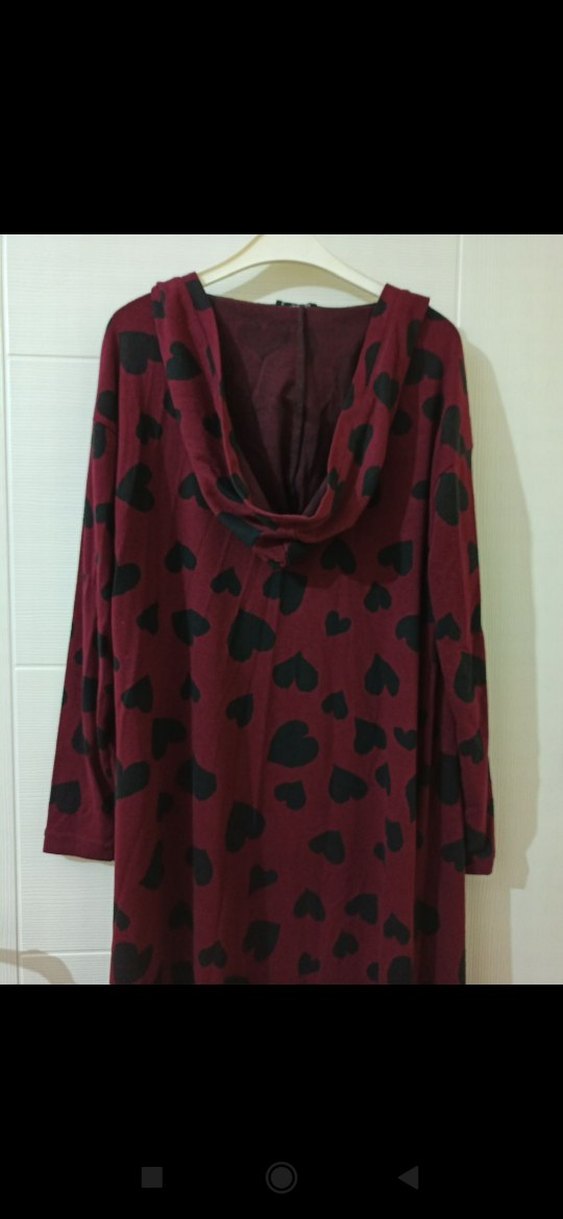 Bordo Uzun Kadın Sabahlık - Görsel 3