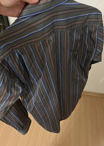 Erkek Gri Çizgili Uzun Kollu Gömlek - Görsel 2