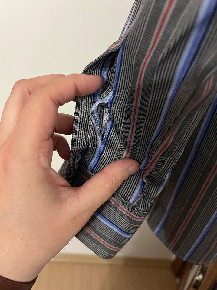Erkek Gri Çizgili Uzun Kollu Gömlek - Görsel 4