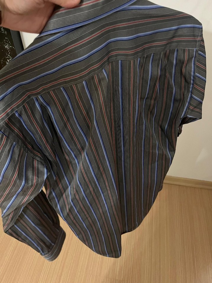 Erkek Gri Çizgili Uzun Kollu Gömlek - Görsel 2