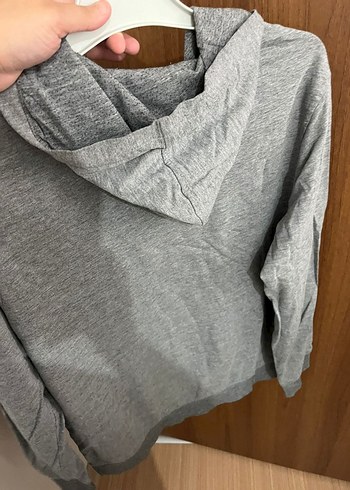 Gri Düğmeli Erkek Sweatshirt - Görsel 3