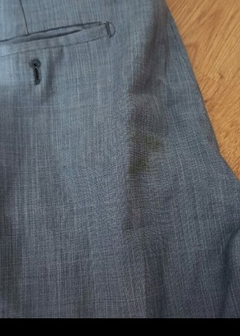 Düğmeli Gri erkek Kumaş Pantolon - Görsel 3