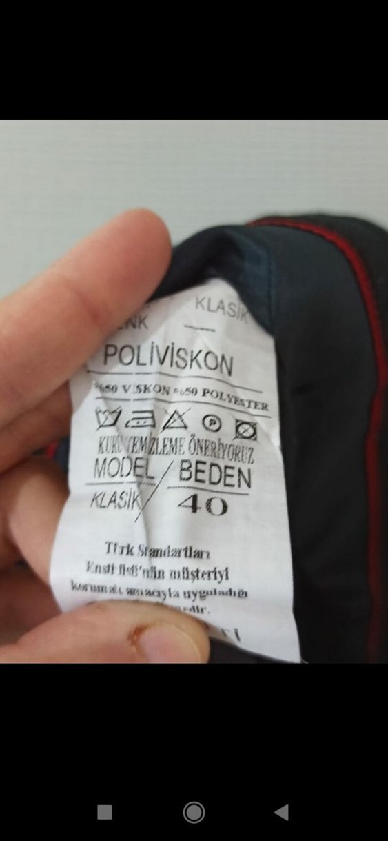 Düğmeli Gri erkek Kumaş Pantolon - Görsel 4