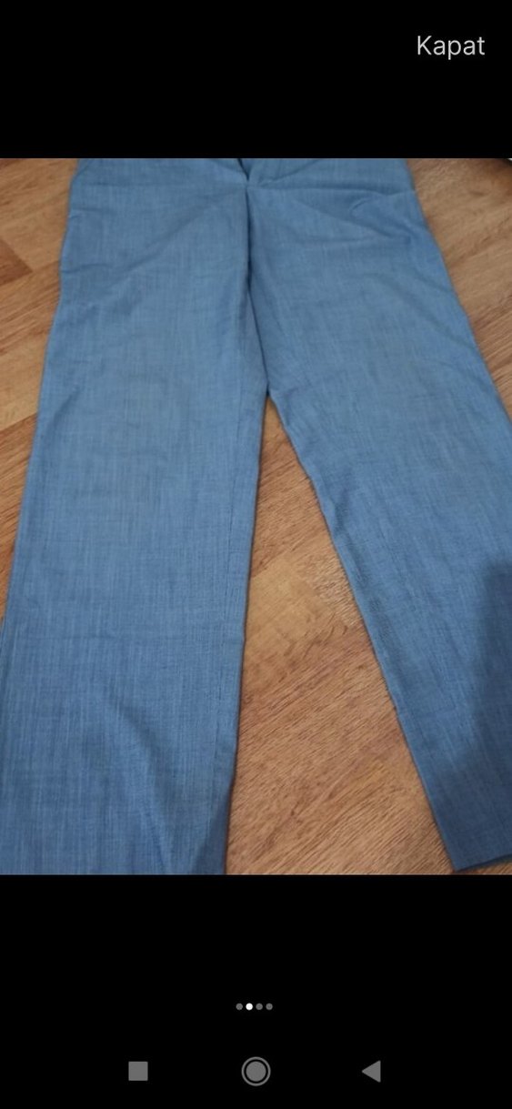 Düğmeli Gri erkek Kumaş Pantolon - Görsel 2