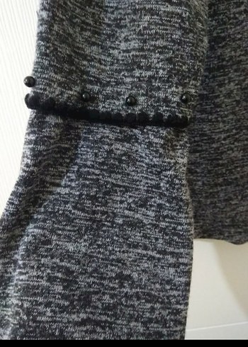 Gri Örgü Kadın Kazak, Uzun Kollu, Salaş - Görsel 2