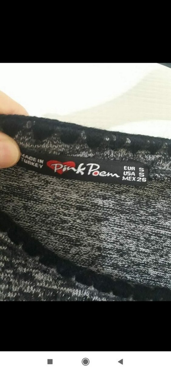 Gri Örgü Kadın Kazak, Uzun Kollu, Salaş - Görsel 3