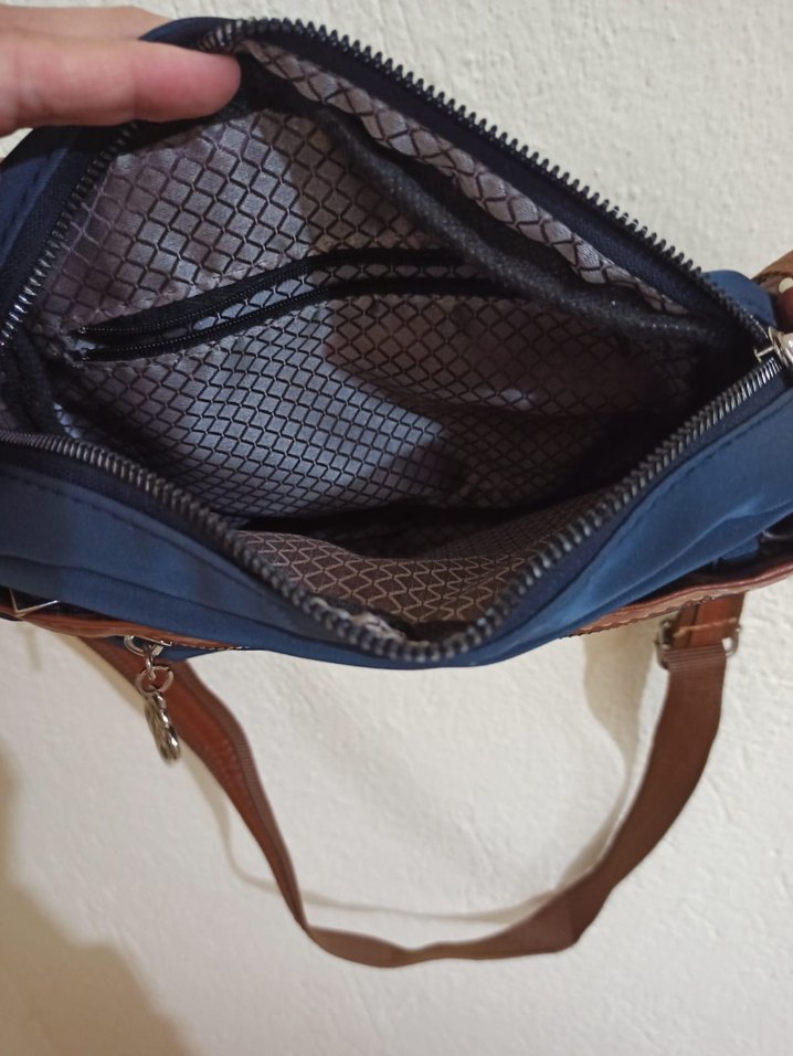 Mavi Suni Kumaşlı Kadın Çanta - Görsel 4