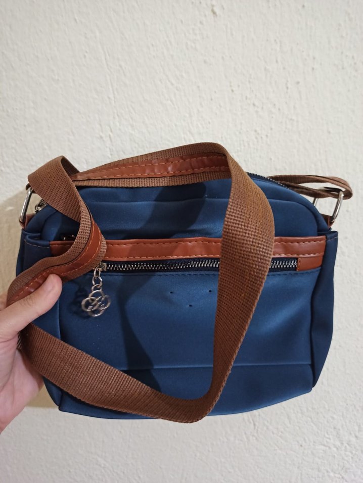 Mavi Suni Kumaşlı Kadın Çanta - Görsel 5