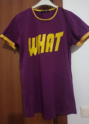 Mor Kısa Kollu Baskılı Kadın Tişört - Görsel 2