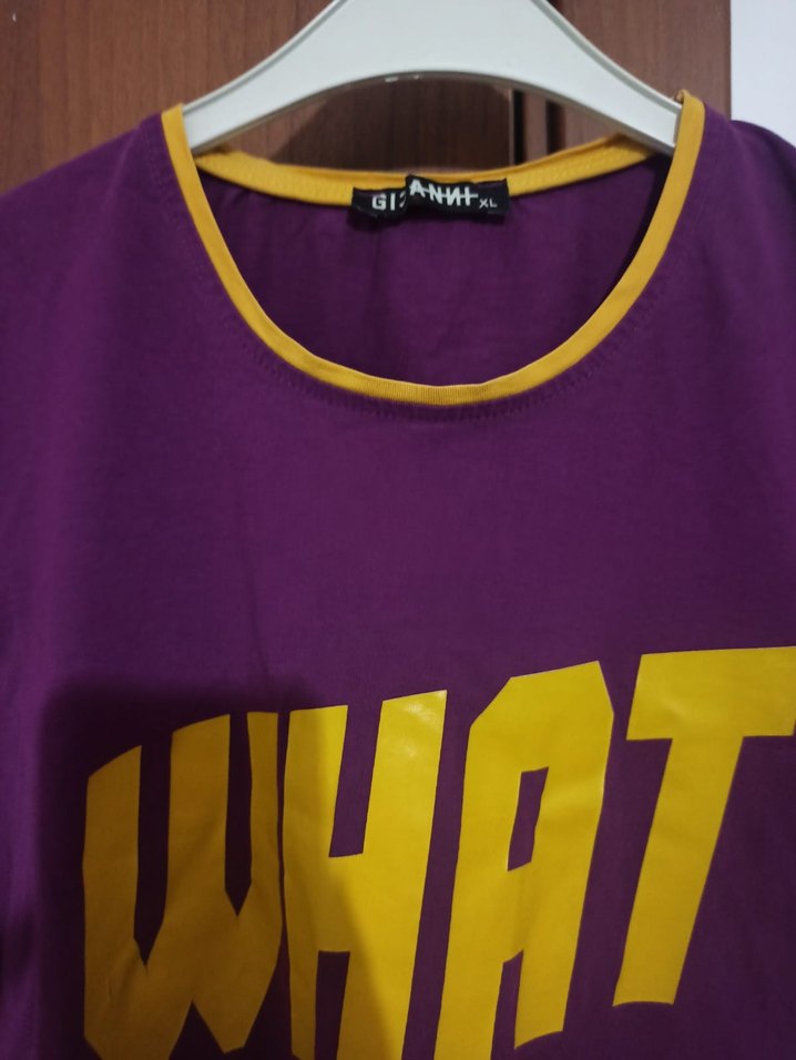 Mor Kısa Kollu Baskılı Kadın Tişört - Görsel 3