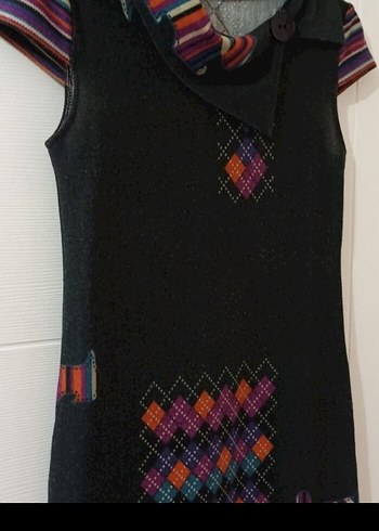 Kadın Bohem Örgü Midi Elbise - Görsel 2