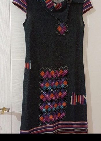 Kadın Bohem Örgü Midi Elbise - Görsel 6