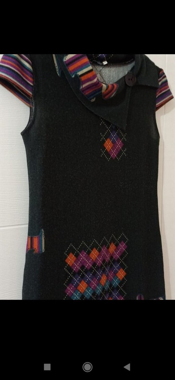 Kadın Bohem Örgü Midi Elbise - Görsel 2