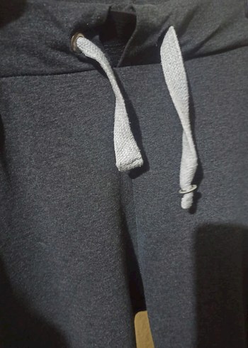 Gri Kadın Denim Sweatpants Fermuarlı - Görsel 6