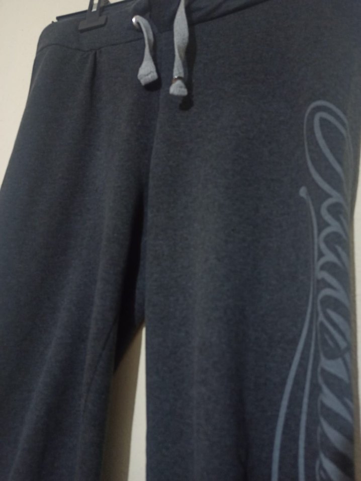 Gri Kadın Denim Sweatpants Fermuarlı - Görsel 2