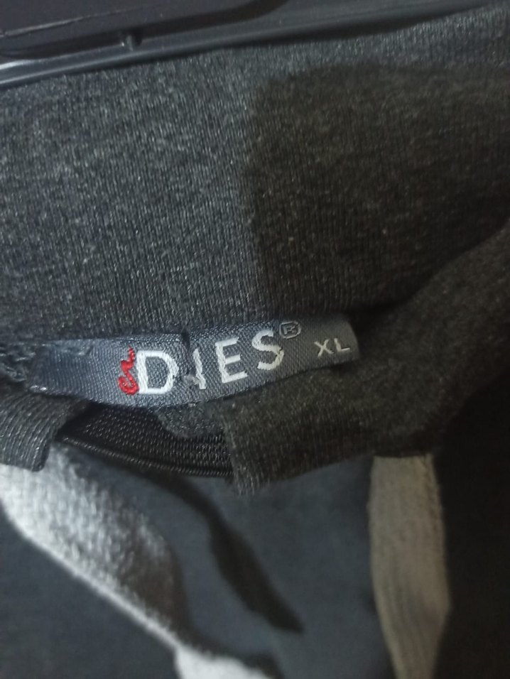 Gri Kadın Denim Sweatpants Fermuarlı - Görsel 4