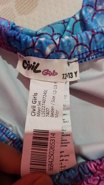 12-13 Yaş Beden Civil mayo set