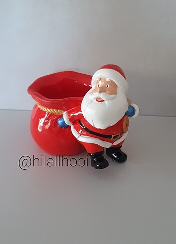 Noel baba saksı/kalemlik