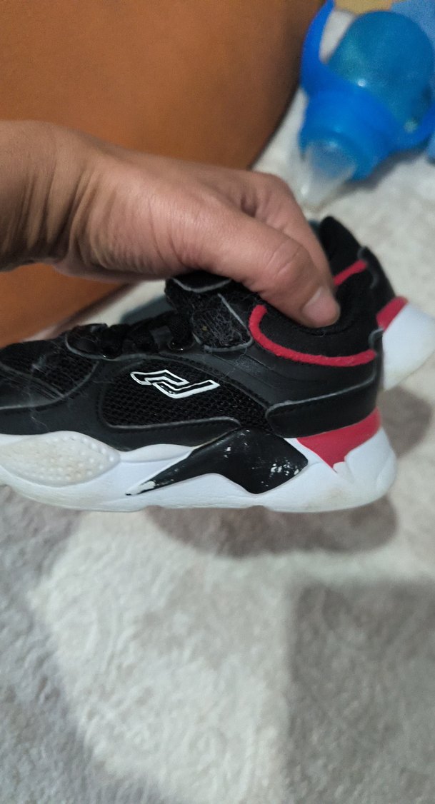 Siyah Erkek Çocuk Spor Ayakkabı Velcro - Görsel 3