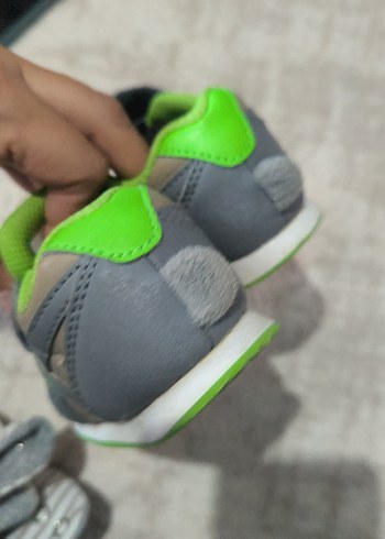 Gri Erkek Çocuk Spor Ayakkabı Velcro - Görsel 2