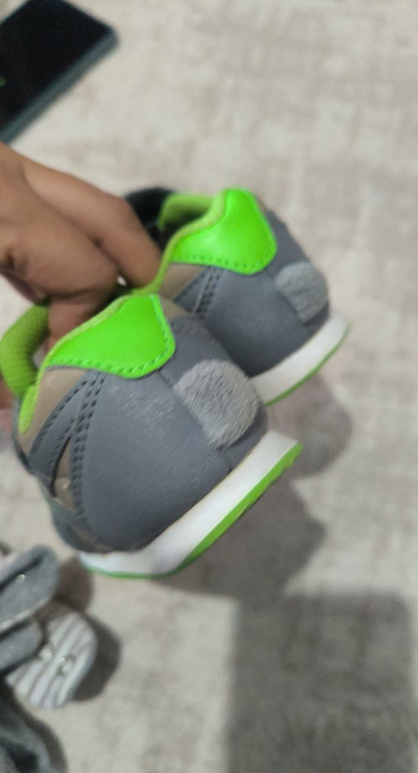 Gri Erkek Çocuk Spor Ayakkabı Velcro - Görsel 2