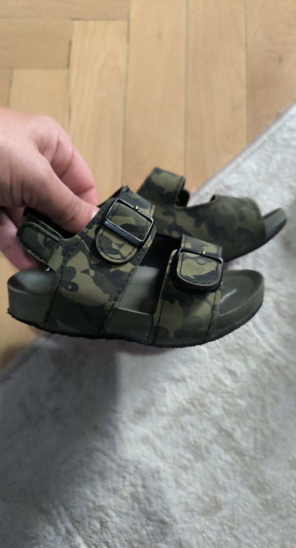 Kahverengi Kamuflajlı Tokalı Erkek Sandalet - Görsel 2