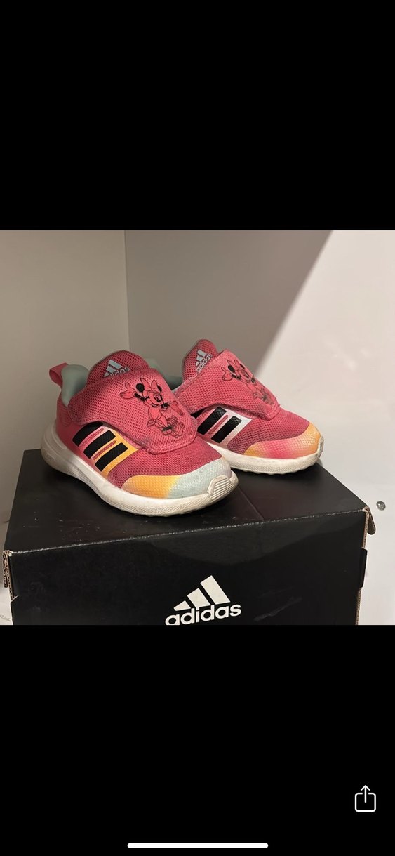Kız Çocuk Pembe Adidas Cırtcırtlı Spor Ayakkabı - Görsel 4