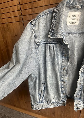 (PULL AND BEAR)Açık Mavi Kadın Denim Ceket Düğmeli - Görsel 3