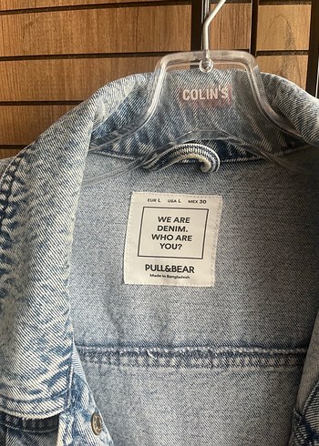 (PULL AND BEAR)Açık Mavi Kadın Denim Ceket Düğmeli - Görsel 4