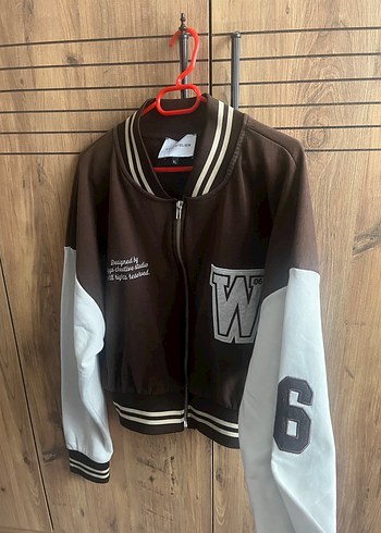 (EYYO ATELİER)Kahverengi Baskılı Fermuarlı Kadın Ceket - Görsel 2