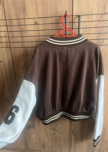 (EYYO ATELİER)Kahverengi Baskılı Fermuarlı Kadın Ceket - Görsel 5