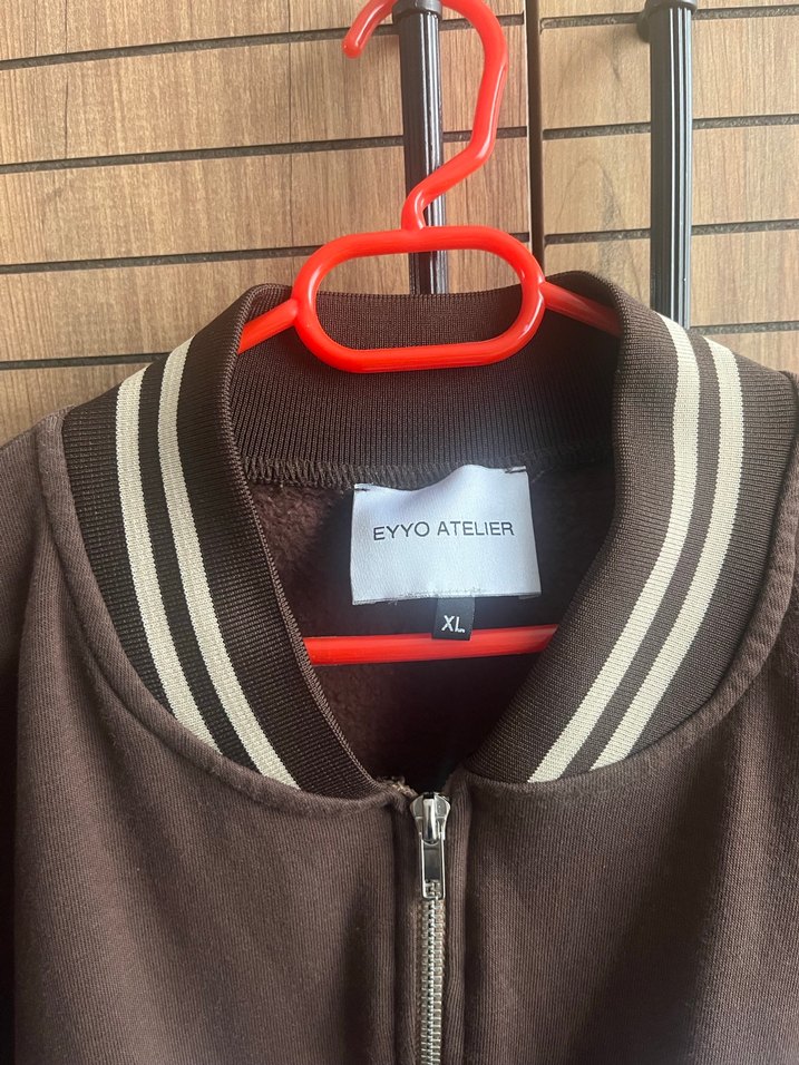 (EYYO ATELİER)Kahverengi Baskılı Fermuarlı Kadın Ceket - Görsel 3