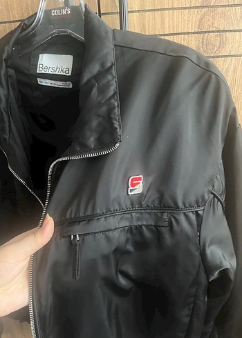 (BERSHKA)Kadın Siyah Fermuarlı Street Style Ceket - Görsel 2