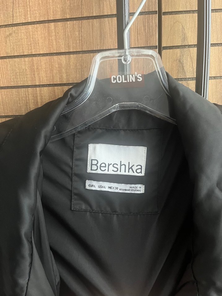 (BERSHKA)Kadın Siyah Fermuarlı Street Style Ceket - Görsel 3