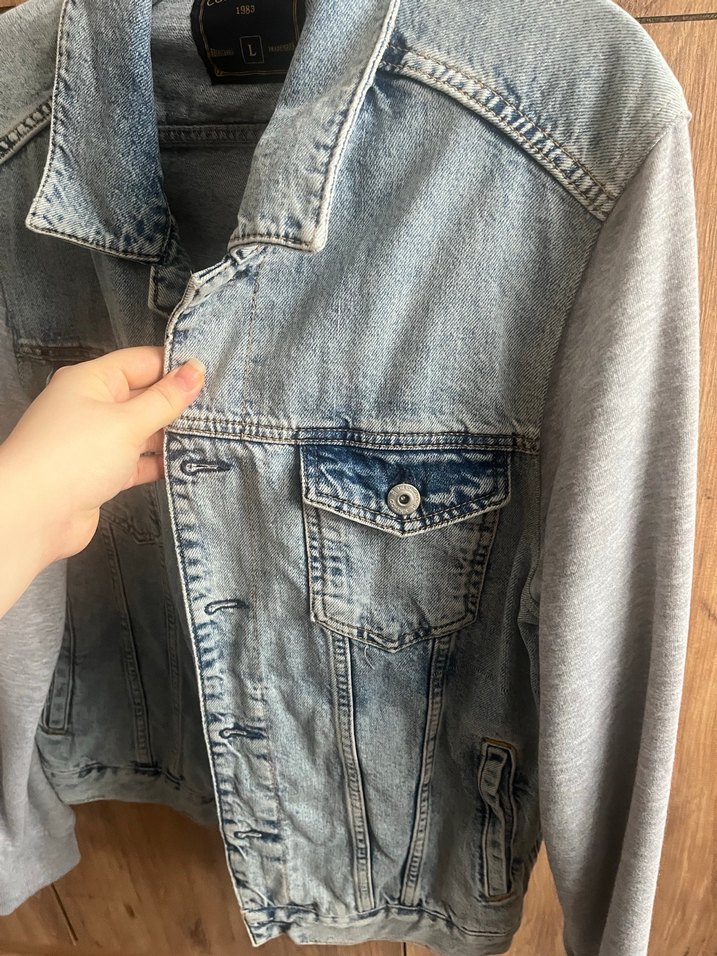 Gri Düğmeli Kadın Denim Ceket - Görsel 5