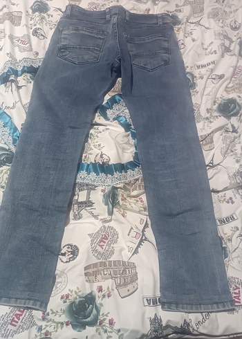 Gri Bağcıklı Normal Kesim Erkek Kot Pantolon - Görsel 2