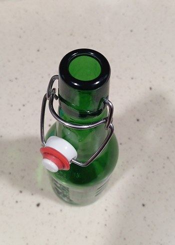 yeşil cam şişe yağdanlık - Görsel 2