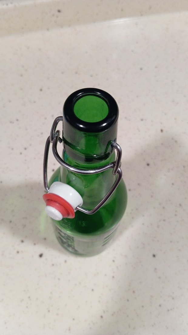 yeşil cam şişe yağdanlık - Görsel 2