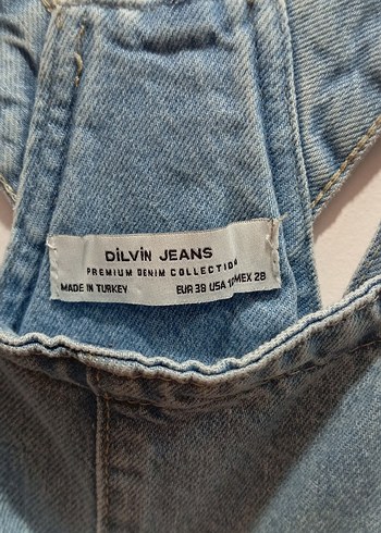 kadın kot mavi kadın salopet elbise - Görsel 2