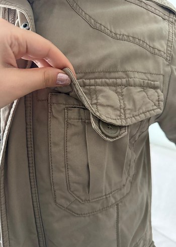 Bej Düğmeli Erkek Keten Mont - Görsel 4