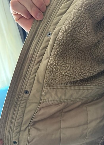 Bej Düğmeli Erkek Keten Mont - Görsel 5