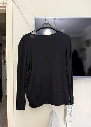 Pilili Siyah Uzun Kollu Kadın Bluz - Görsel 3