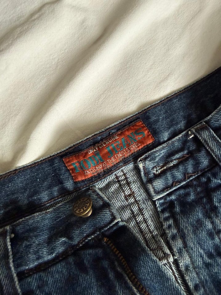 lacivert geniş kesim midi erkek kot pantolon - Görsel 2