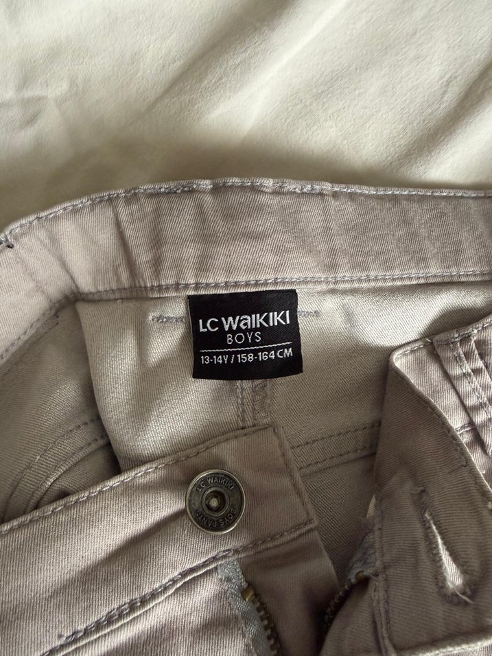 gri regular fit keten erkek pantolon - Görsel 2