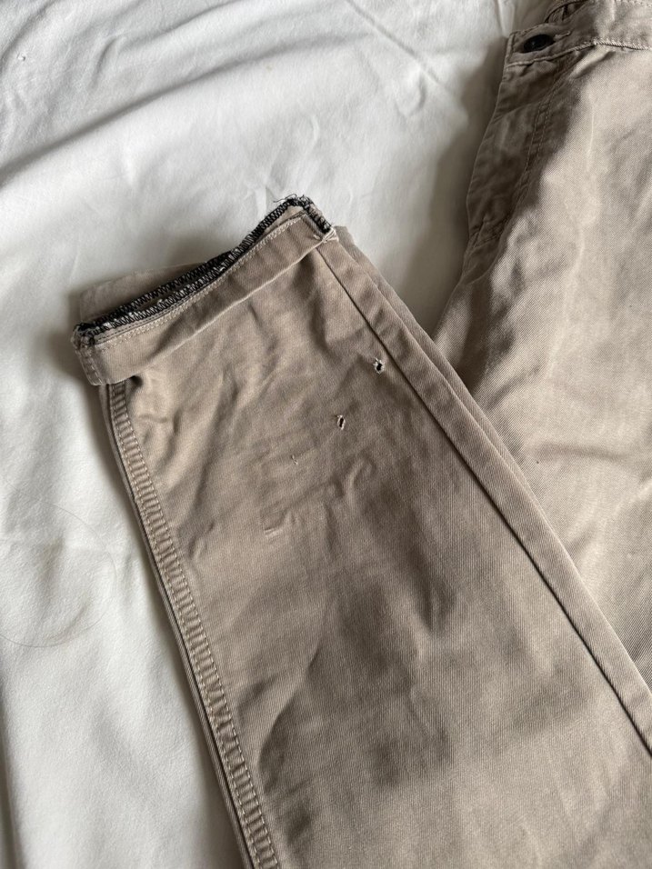 bej loose fit keten erkek pantolon - Görsel 2